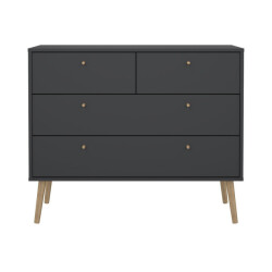 CaliCosy Ladekast met 4 lades en houten poten b98,7 cm tarp