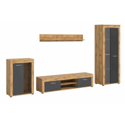 Furnilux Jam woonkamercombinatie grijs melamine wotan nb