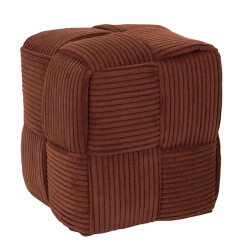 CaliCosy Gevlochten ribfluwelen poef h38 cm scott