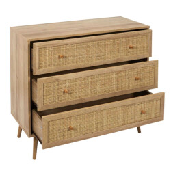 Home Deco Factory Ladekast bali met rattan voorzijde buffetkast 90x39x79 cm -