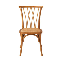 Signature Set van 2 eiken stoelen met rotan zitting olympia