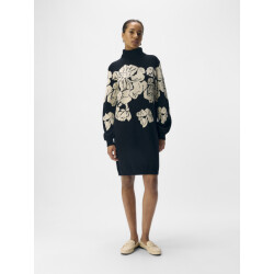 Object Objray l/s knit rollneck dress aop