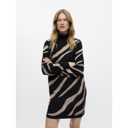 Object Objray l/s knit rollneck dress aop