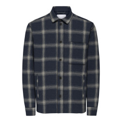 Only & Sons onsaiden checked twill shirt frml 22035467 dark sapphire