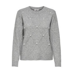 Jacqueline de Yong bella life l/s struct pearl pul 15362398 light grey melange
