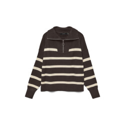 Vero Moda vmsaba stripe ls highneck blouse ga 10269246 chocolate torte
