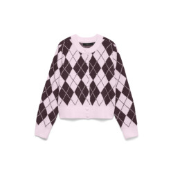 Vero Moda vmhalo ls o-neck argyle cardigan ex 10342792 sweet dreams