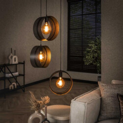 Bright Home Hanglamp alberik 3 lichtpunten charcoal