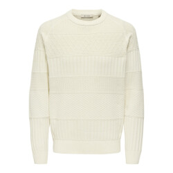 Only & Sons Onsalkan reg crew knit off-white
