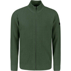 No Excess Cardigan full zip relief dark green