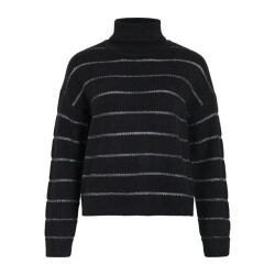 Vila vizaza rollneck l/s glitter knit top 14109970 black beauty