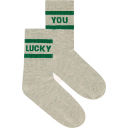 By-Bar Amsterdam Logo sparkle grey socks spring green