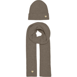 Only Onlavery life scarf and beanie set cc walnut/melan