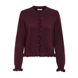 Jacqueline de Yong Jdyletty ls on frill cardigan knt noos bordeaux