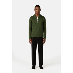 Ciszere Caleb knitted half zip duffel green