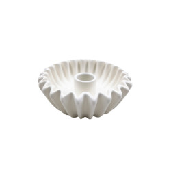 House Vitamin Pleated candle holder white- 12x12x4,5 cm