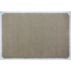 Velaar Outlet vloerkleed flocus 100% wol effen beige platgeweven modern-