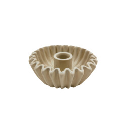 House Vitamin Pleated candle holder sand- 12x12x4,5 cm