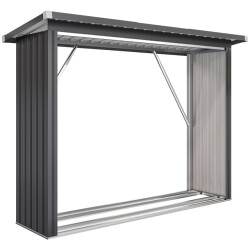 4goodz Houtopslag gegalvaniseerd staal met schuin dak – 66x213x150 cm -