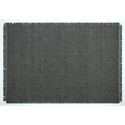 Velaar Outlet vloerkleed flocus 100% wol effen antraciet platgeweven modern-