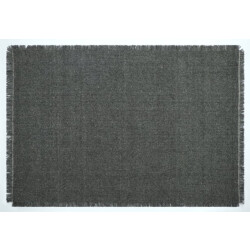 Velaar Outlet vloerkleed flocus 100% wol effen antraciet platgeweven modern-
