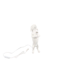 House Vitamin Table lamp dachshund lamp polyresin white e14 10x15x38cm