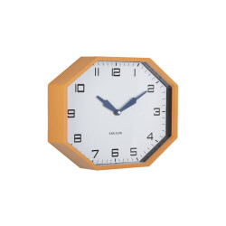 Karlsson wandklok modern factory octagon ochre yellow & navy blue