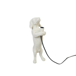 House Vitamin Table lamp dachshund lamp polyresin cream white e14 10x15x38cm