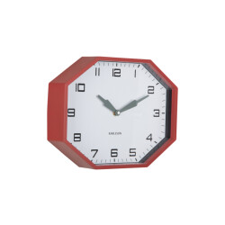 Karlsson wandklok modern factory octagon ochre red & jungle green