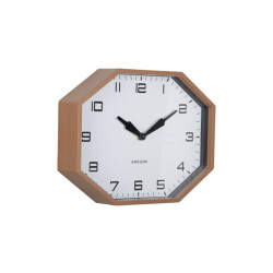 Karlsson wandklok modern factory octagon mocha brown & black