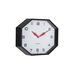 Karlsson wandklok modern factory octagon black & bright red