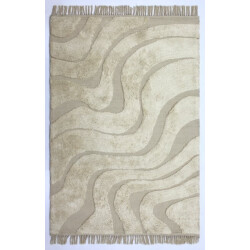 Velaar Outlet vloerkleed wave 100% katoen beige platgeweven modern- 160x230 cm