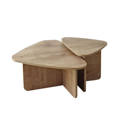 CaliCosy Set van 2 lage tafels in driehoekvorm met afgeronde randen l90/l60 cm ballare