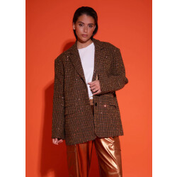 Studio Amaya Midnight blazer geruit pailletten