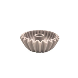House Vitamin Pleated candle holder taupe- 12x12x4,5 cm