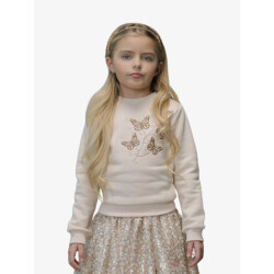 Le Chic Meisjes sweater odette butterflies cafe au lait