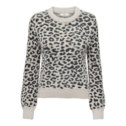 Jacqueline de Yong Jdylorraine animal ls pullover knt noos ecru dessin