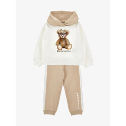 Monnalisa Meisjes joggingpak hoodie panna ecru