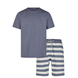 Phil & Co Heren shortama korte pyjama set palm grijs