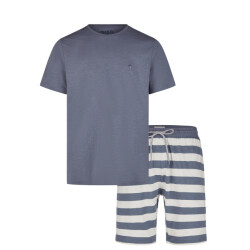 Phil & Co Heren shortama korte pyjama set palm grijs