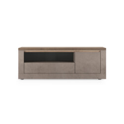 CaliCosy Tv-meubel met 1 deur, 1 lade en 1 nis, brons en kwik effect, l160 cm ischia