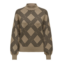 Only onlanny ls jq o-neck knt 15327635 cocoa creme