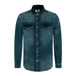 Gabbiano Heren overhemd jogg denim 335734 920 dark blue