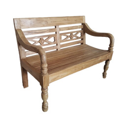 Livingfurn tuinbank station kasar 120x90x55 cm teakhout
