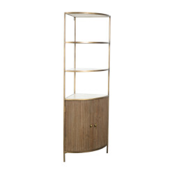 Signature Hoekrek van massief hout en marmer buren