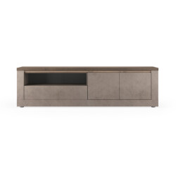 CaliCosy Tv-meubel met 2 deuren, 1 lade en 1 nis, brons en kwik effect, l207 cm ischia