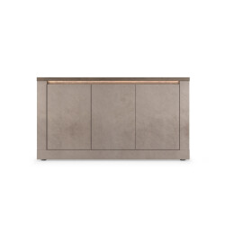 CaliCosy 3-deurs dressoir met 2 planken, brons en kwik effect, l160 cm ischia