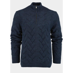 Innocente Half zip met stoere ingebreide kabel 1151/103 indigo