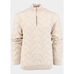 Innocente Half zip met stoere ingebreide kabel 1151/4 ecru