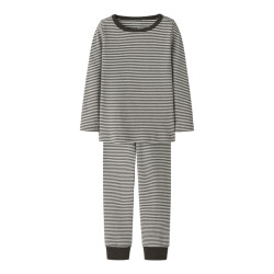 Name It Meisjes pyjama set nmnnightset stripe zwart/wit